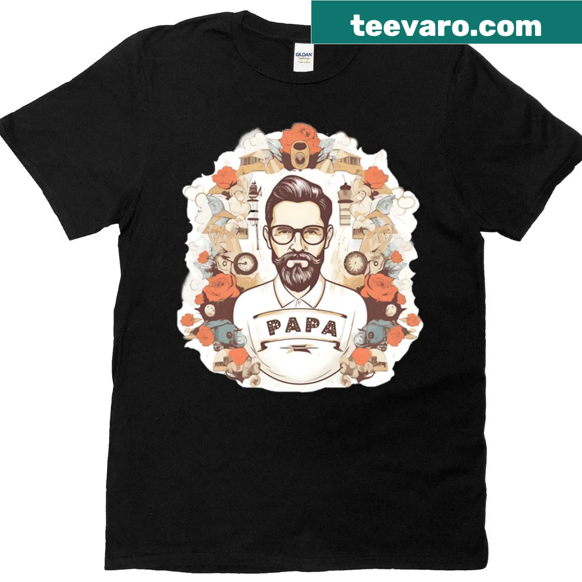 Fathers Day text t-shirt for dads — on a men's t-shirt