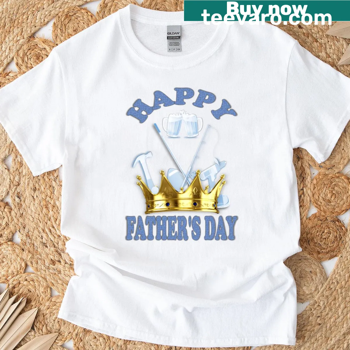 Happy Fathers Day T-shirt with warm greeting — on a men's t-shirt