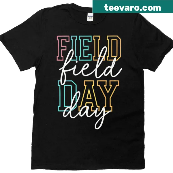Pastel letters oversized T-shirt for kids on Field Day