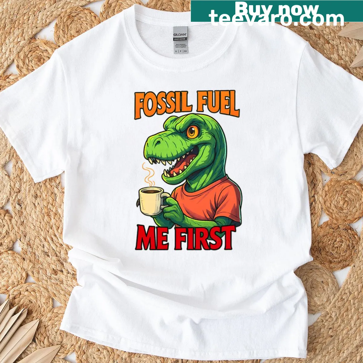 Dino graphic T-shirt from Fossil Fuel collection — on a men's t-shirt
