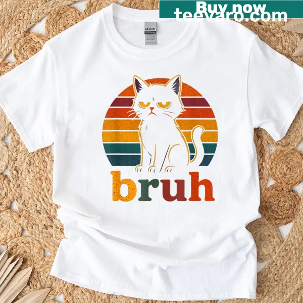 Meme graphic with a cat and 'Bruh' text for humor