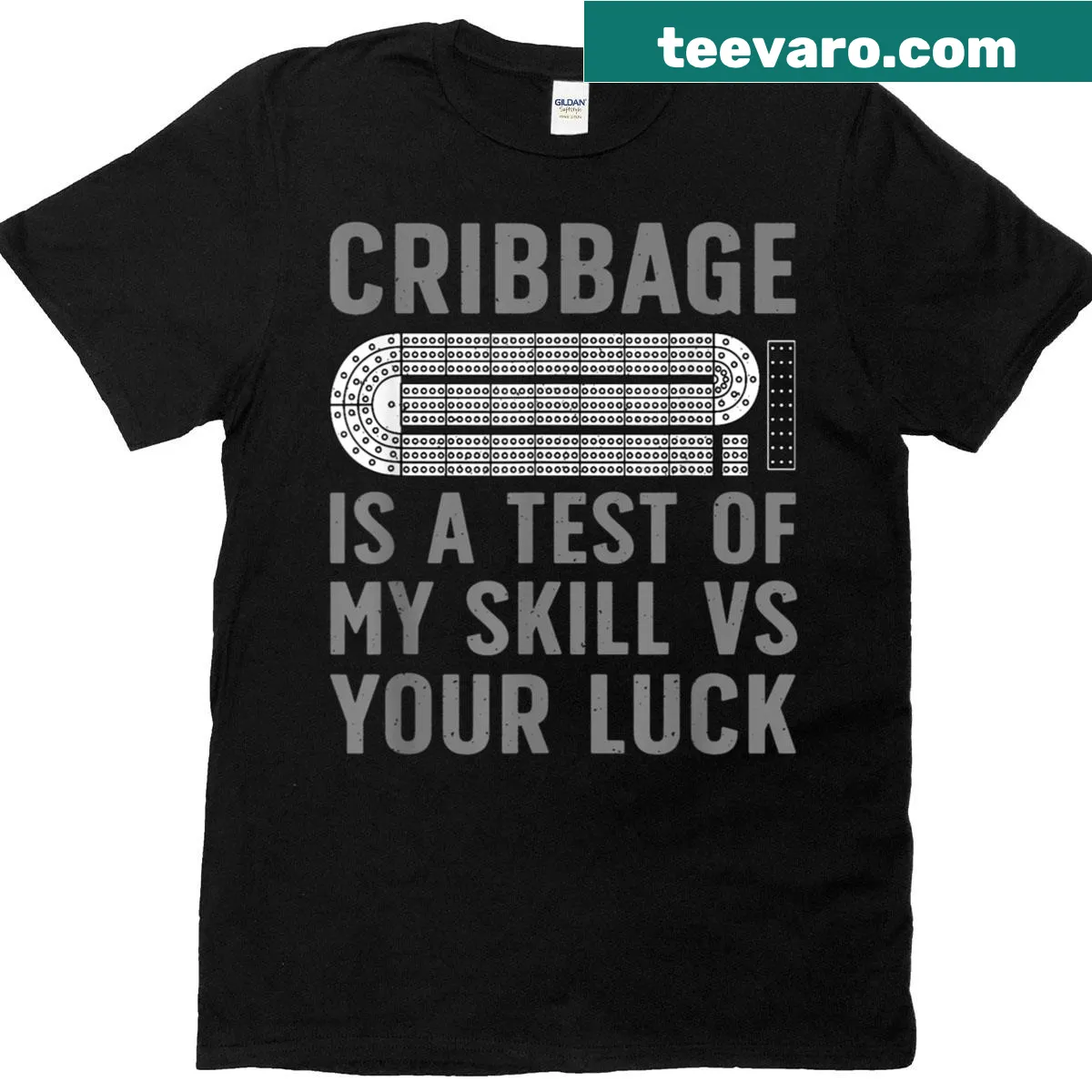 Humorous cribbage-themed t-shirt for card game lovers — on a men's t-shirt