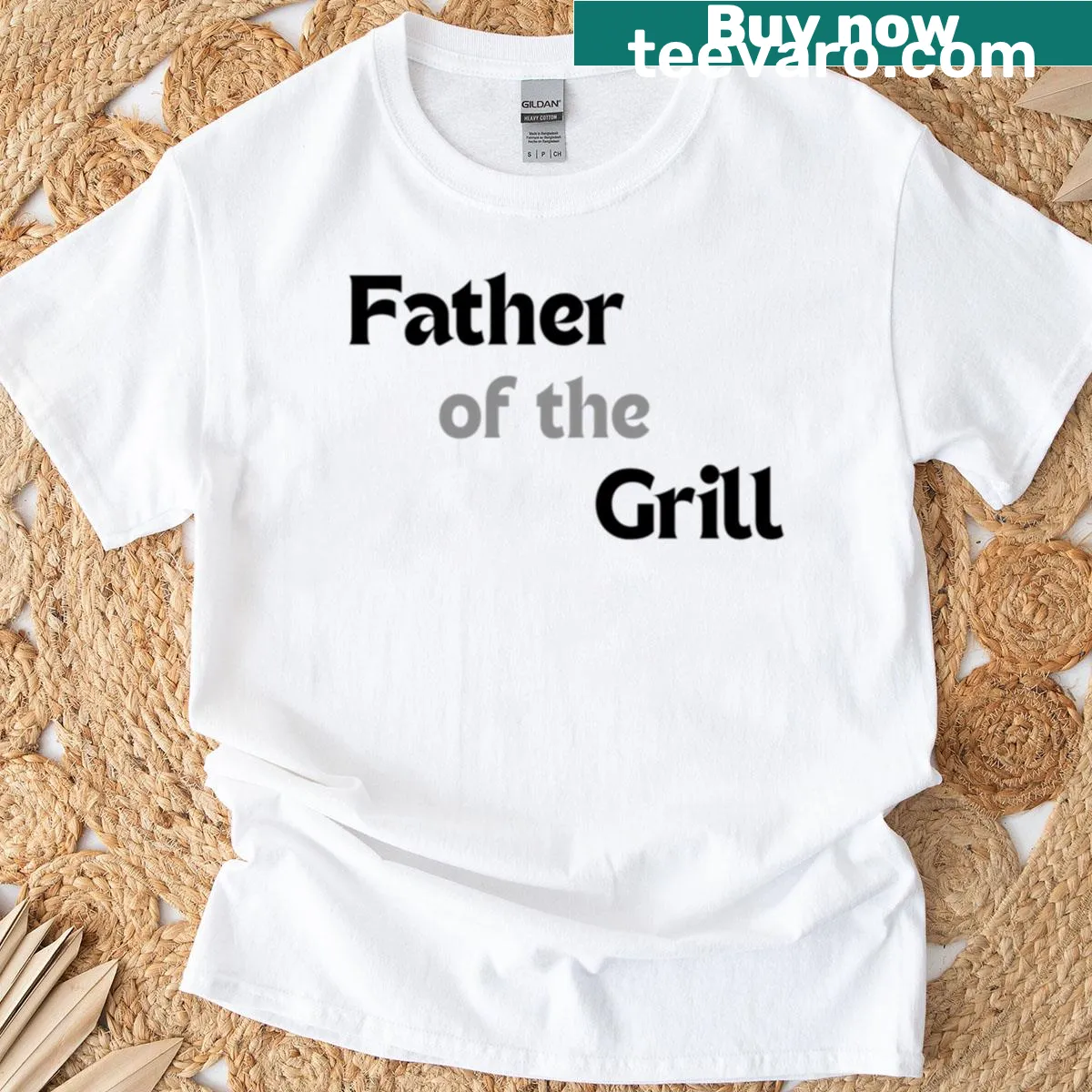 Humorous t-shirt for dads who love grilling — on a men's t-shirt