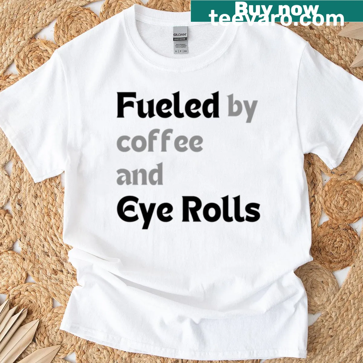 T-shirt featuring humor about coffee and fatherhood — on a men's t-shirt