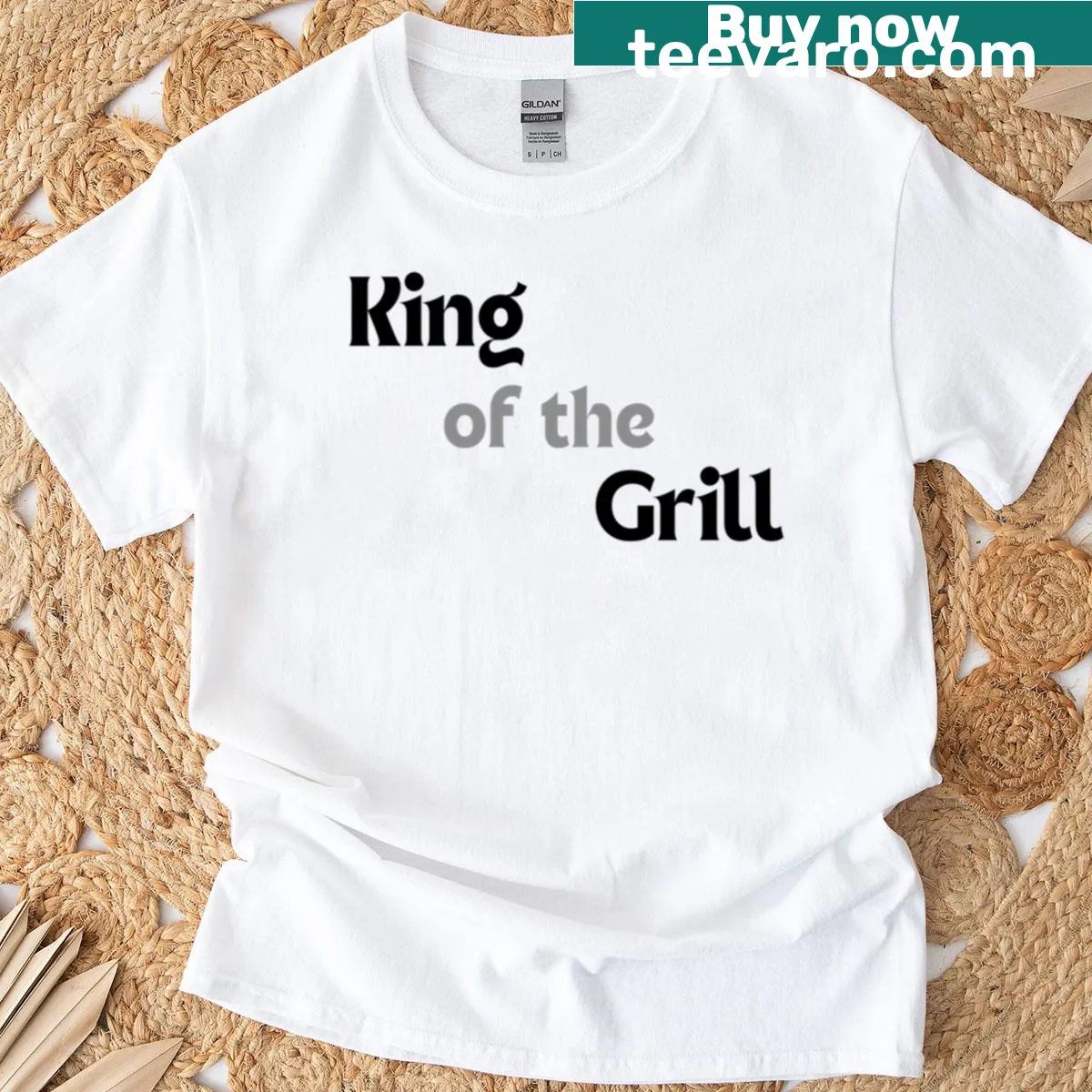 T-shirt declaring dad as the 'King of the Grill' — on a men's t-shirt