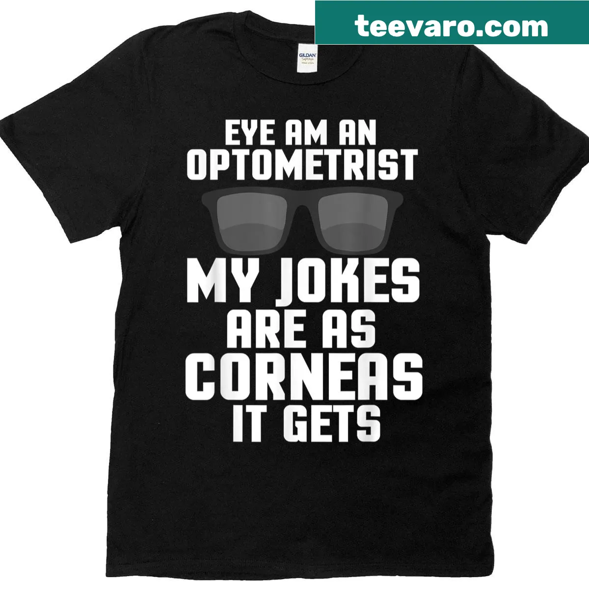 Funny optometrist themed illustration on a T-shirt — on a men's t-shirt