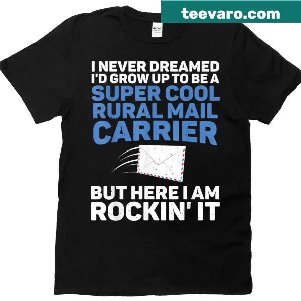 Humorous rural carrier design T-shirt for mail carriers featuring playful graphics
