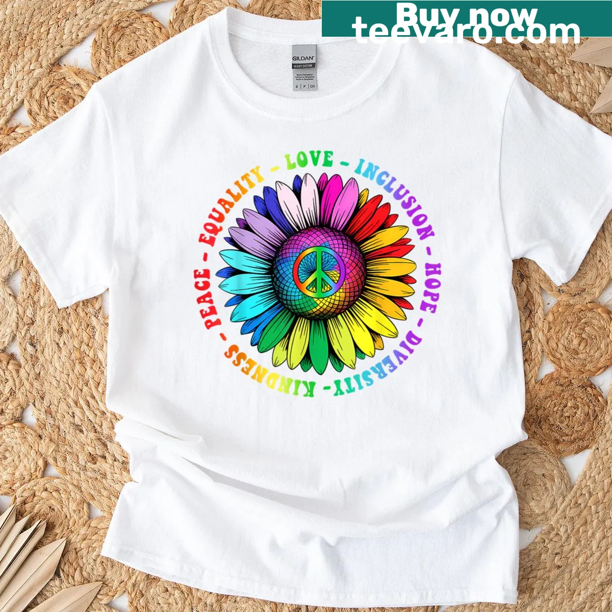 Wholesome t-shirt promoting LGBTQ+ pride and kindness — on a men's t-shirt