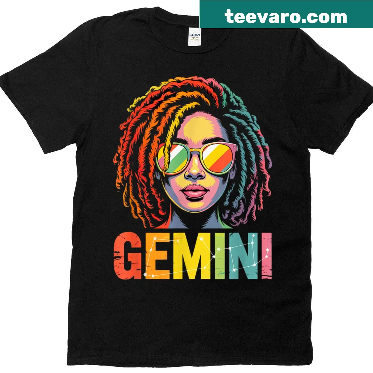 Gemini zodiac sign T-shirt featuring empowering graphics for women and girls — on a men's t-shirt