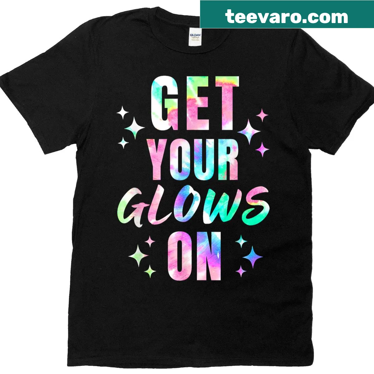 Party-themed T-shirt with a fun glowing graphic for team gatherings — on a men's t-shirt