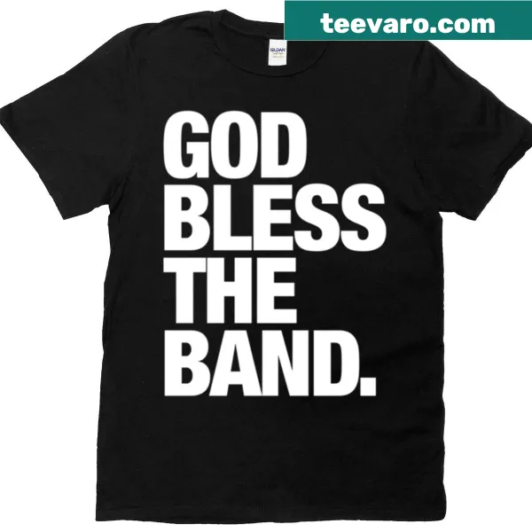 Oversized T-shirt with 'God Bless The Band' printed in bold typography