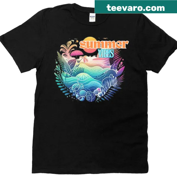 Playful gradient design summer vibes oversized t-shirt