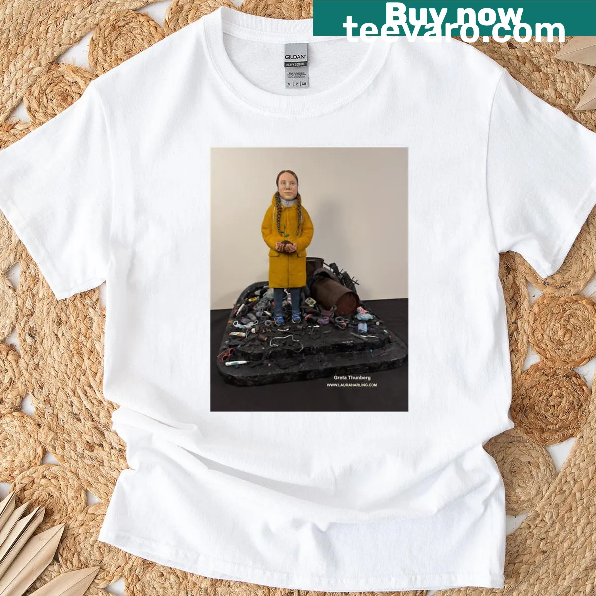 Bold text design inspired by Greta Thunberg's activism T-shirt — on a men's t-shirt