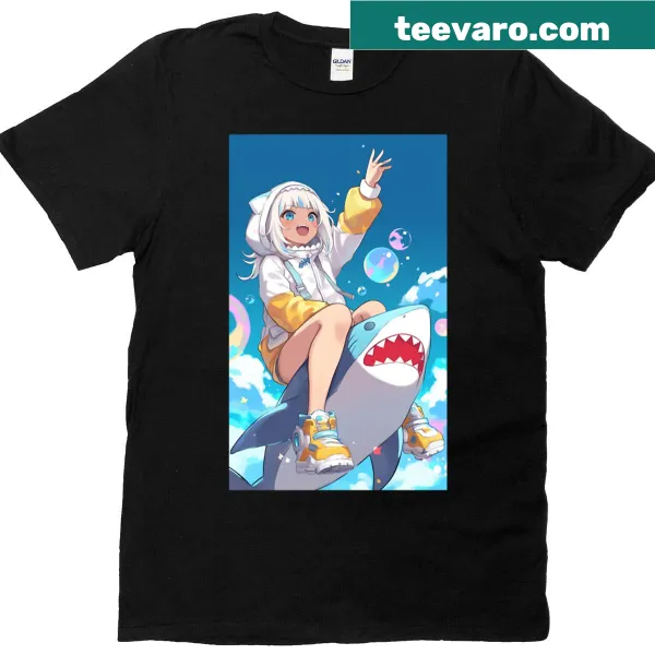 Playful Gura and Bloop T-shirt design