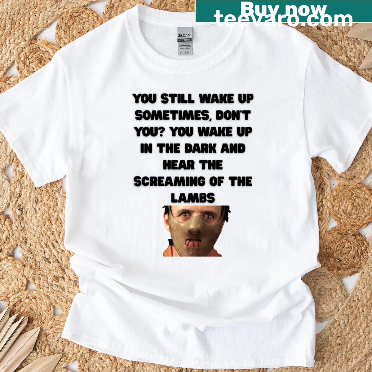 Oversized T-shirt featuring an edgy graphic inspired by Hannibal — on a men's t-shirt