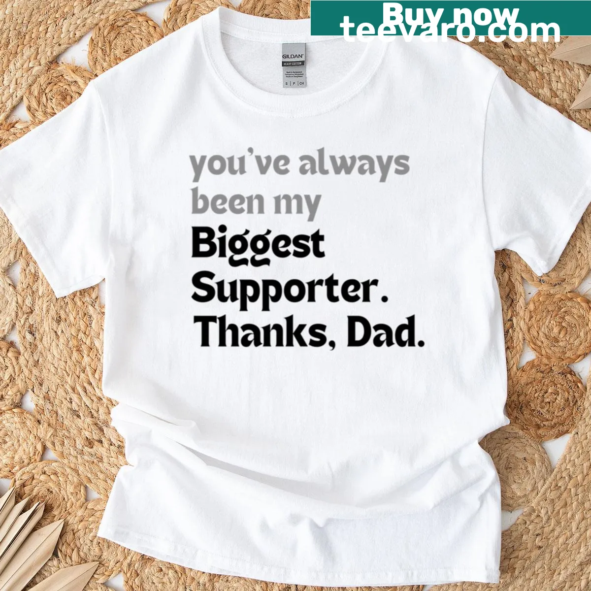 T-shirt expressing gratitude to dads for their support with heartfelt phrases — on a men's t-shirt