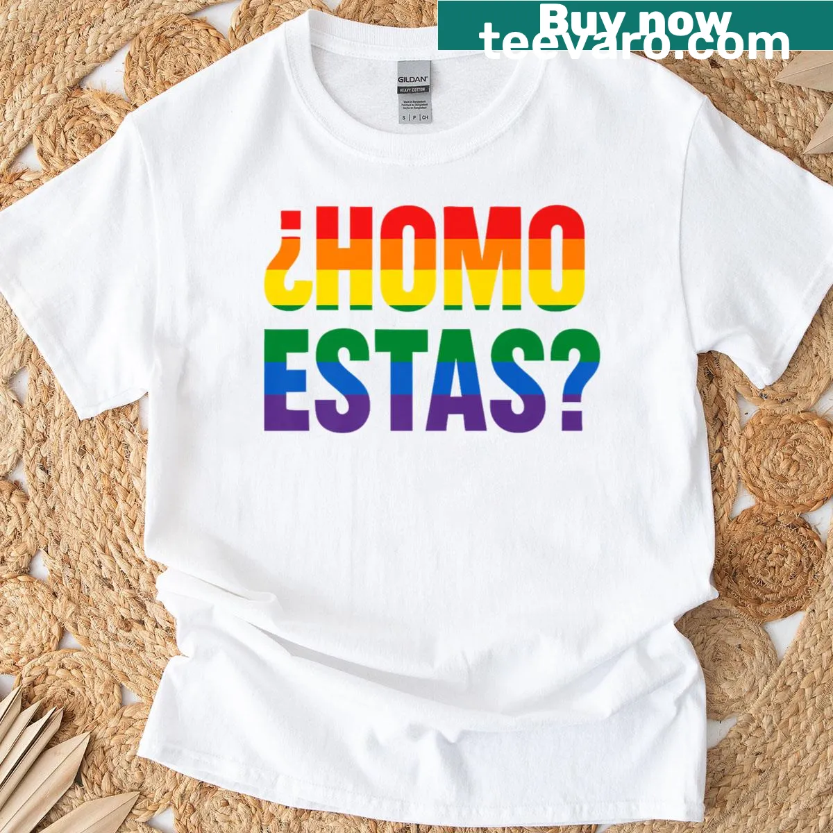 Pride t-shirt featuring Spanish phrases supporting LGBTQ+ rights — on a men's t-shirt