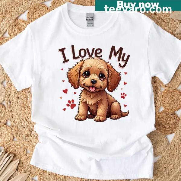 Dog lover t-shirt featuring a heartfelt message about loving Cavapoos
