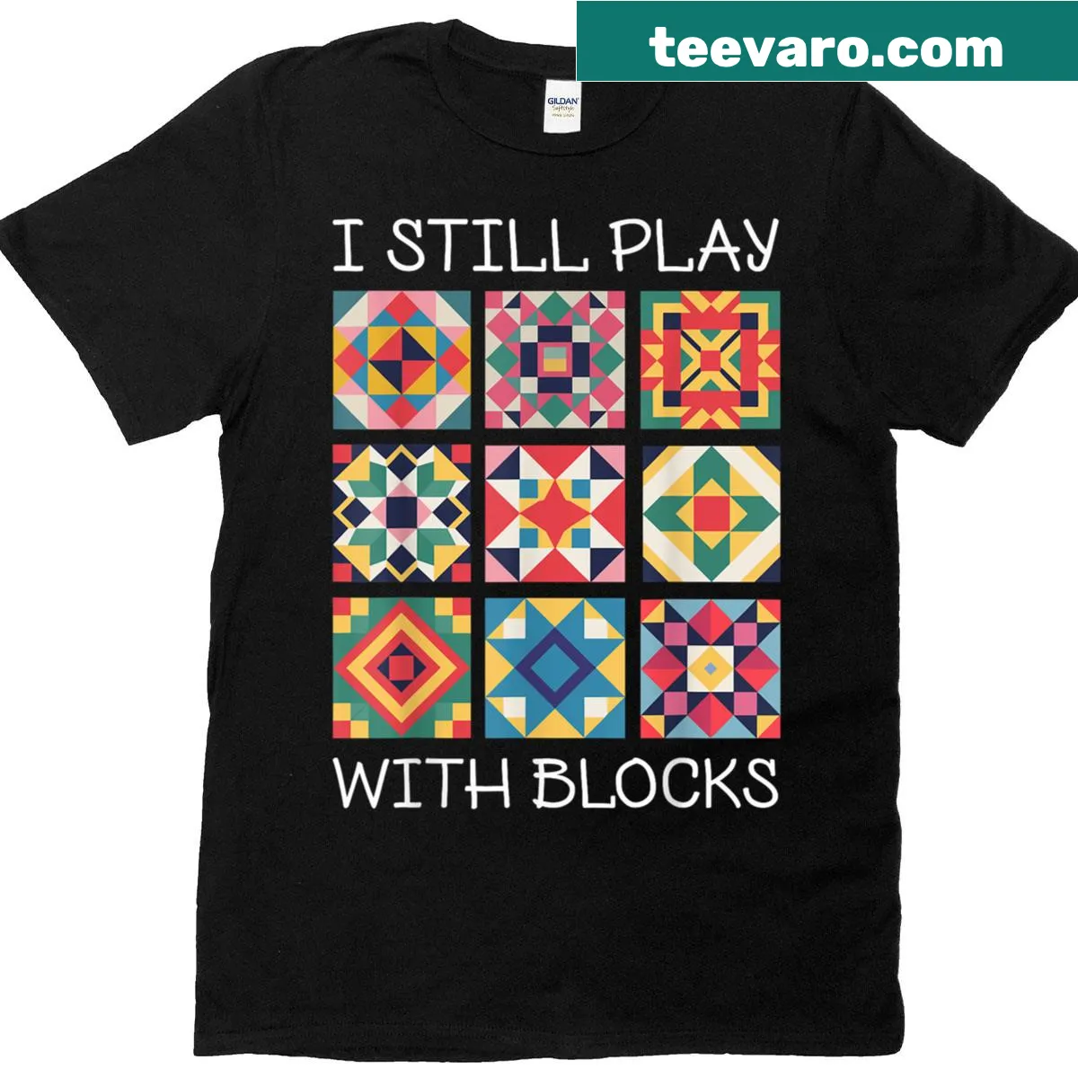 Quilting and sewing themed graphic t-shirt — on a men's t-shirt