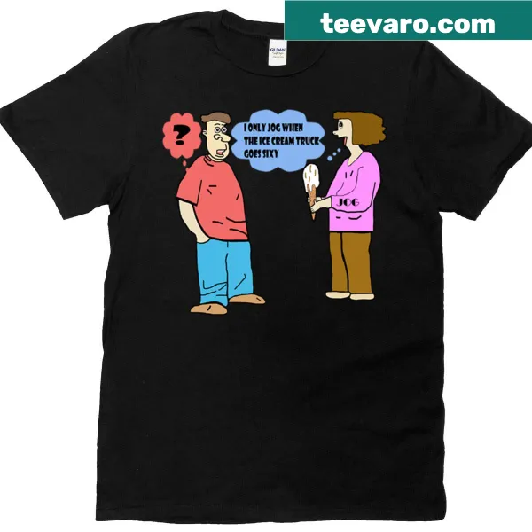 T-shirt with a cheerful illustration of an ice cream cone