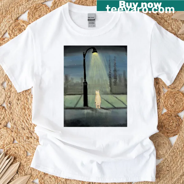 Oversized T-shirt with the phrase 'It Felt Familiar Anyway' in stylish script
