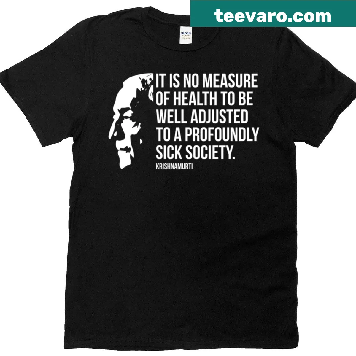 Oversized T-shirt with inspirational quotes from Jiddu Krishnamurti — on a men's t-shirt