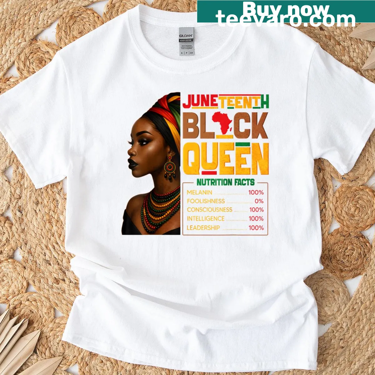 T-shirt with 'Nutrition Facts' celebrating Black women and pride — on a men's t-shirt