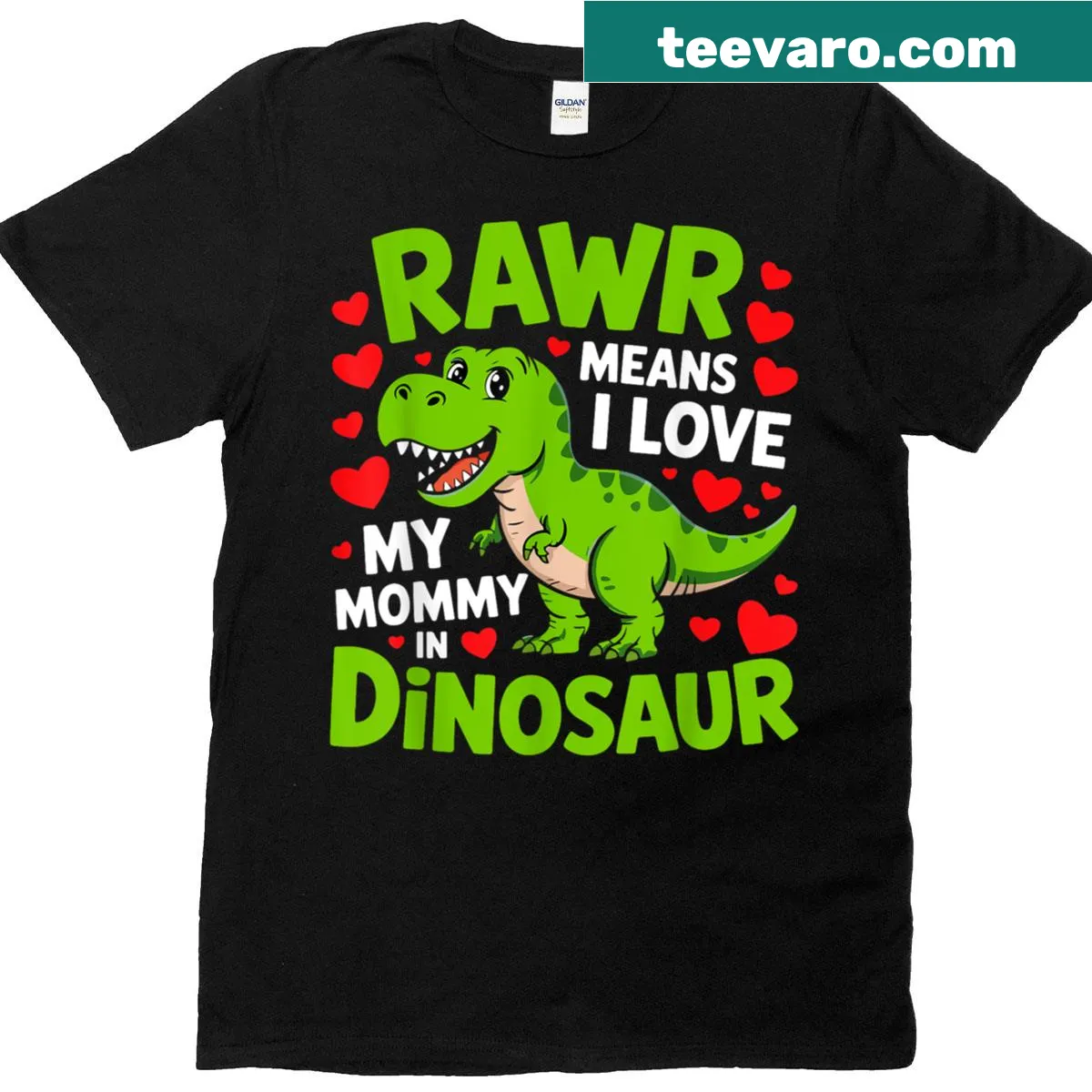 Cute dinosaur graphic saying I love my mommy on a toddler T-shirt — on a men's t-shirt