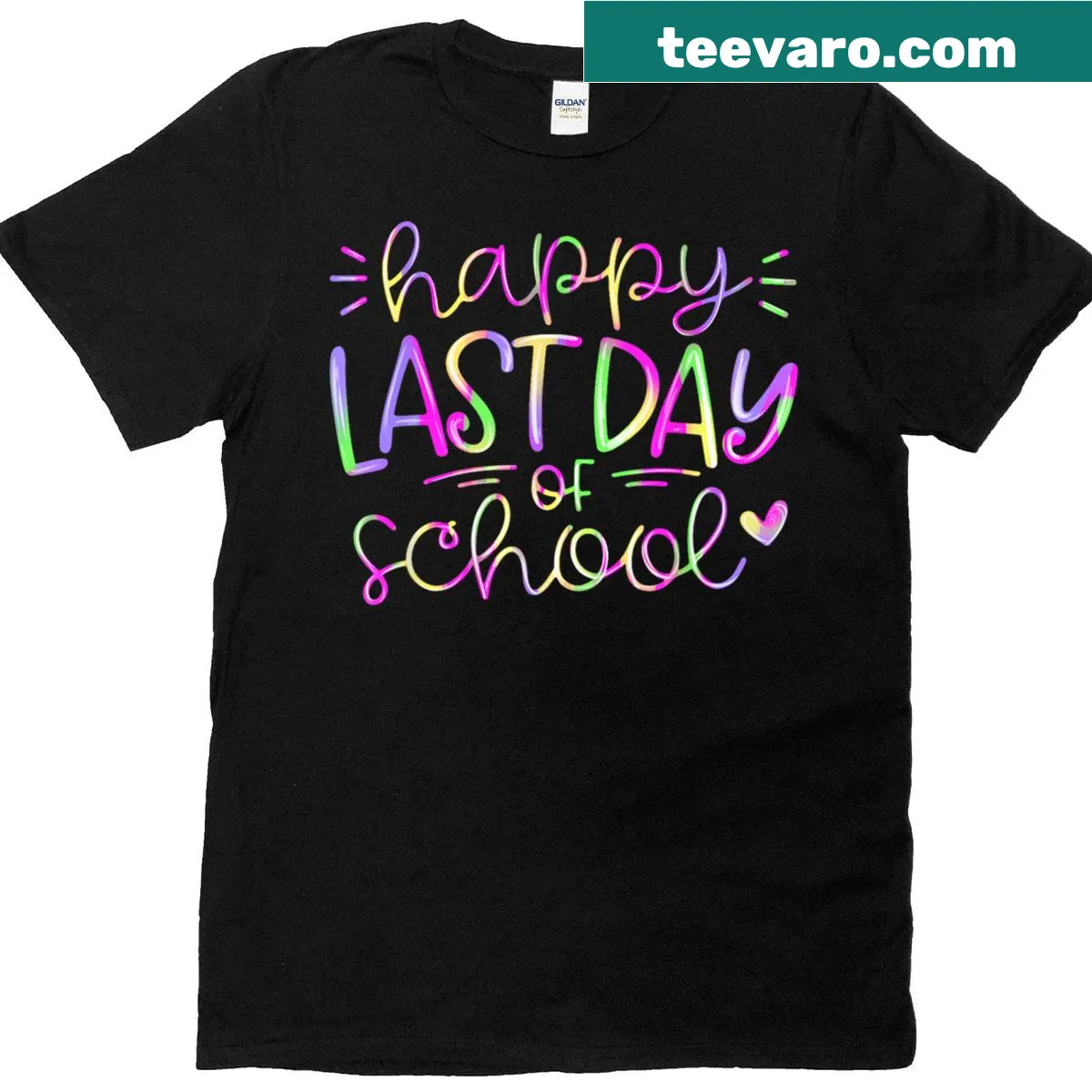 Typography design announcing 'Last Day of School' on T-shirt. — on a men's t-shirt