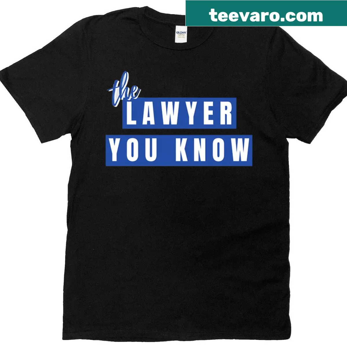 Funny lawyer T-shirt with 'Lawyer You Know' printed in bold typography. — on a men's t-shirt