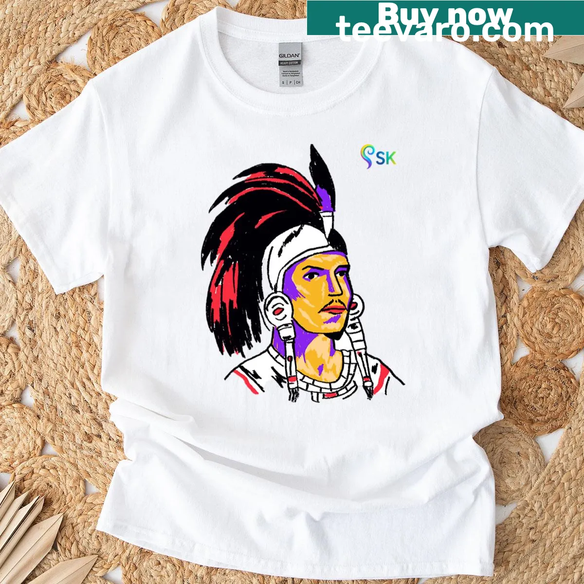 Portrait illustration of Lempira on a t-shirt. — on a men's t-shirt