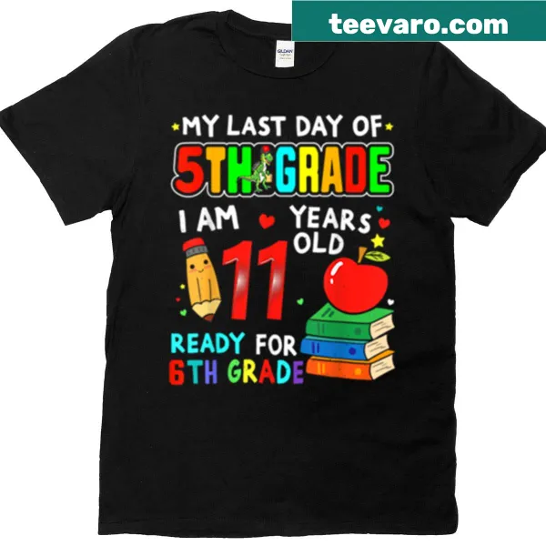 Celebratory oversized t-shirt for kids moving up to 6th grade.