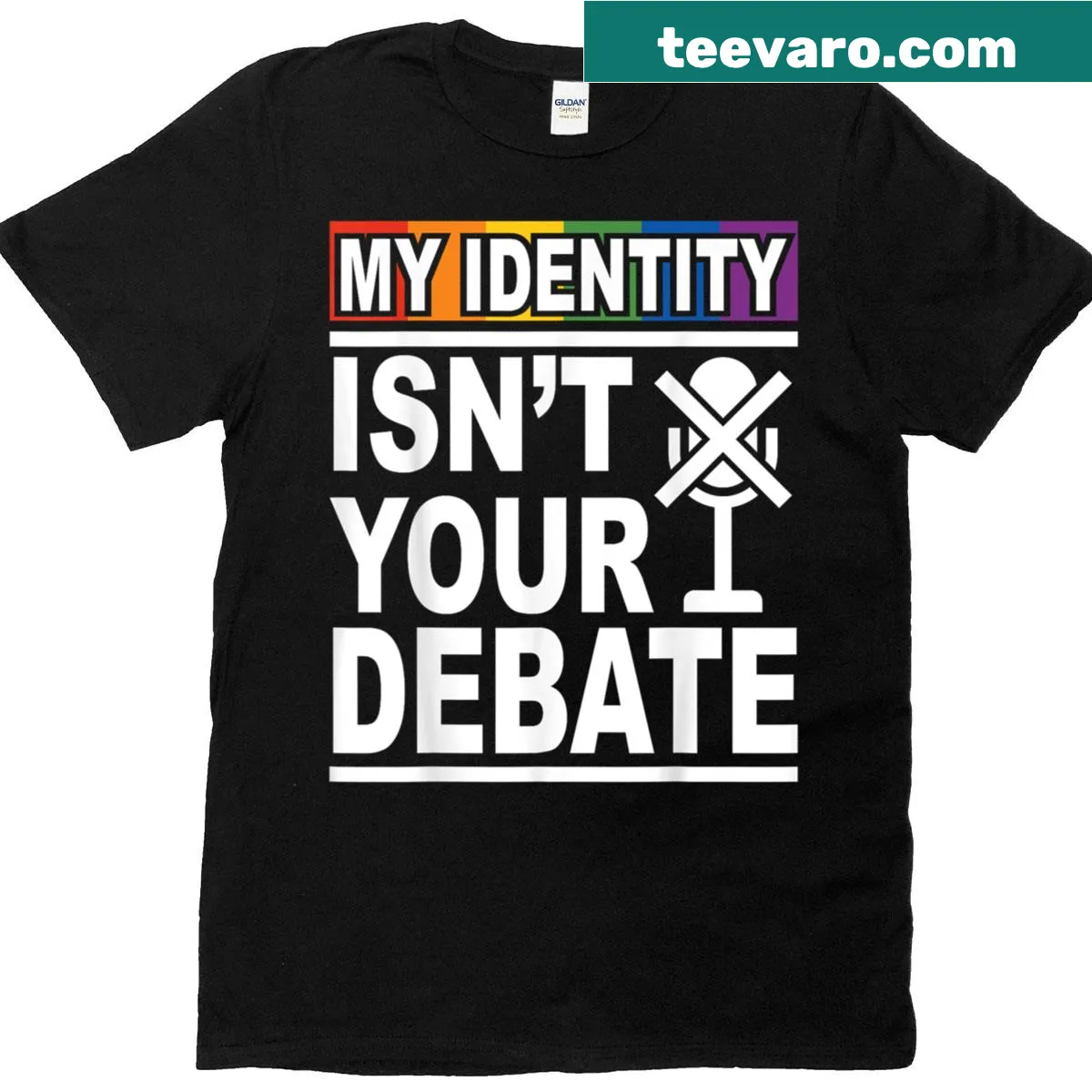 Empowering LGBTQ t-shirt with message about identity. — on a men's t-shirt