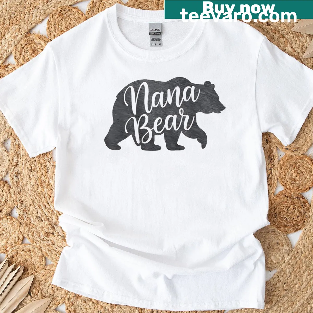 Cute Nana Bear graphic t-shirt for grandmas — on a men's t-shirt