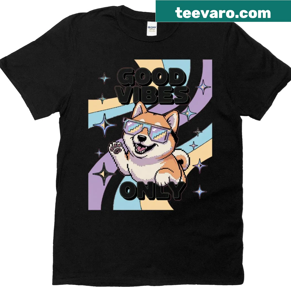 Y2K vintage t-shirt with cute illustration and slogan — on a men's t-shirt