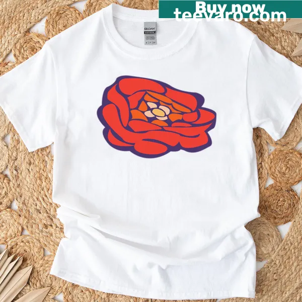 Illustrative design of a poppy flower on a T-shirt