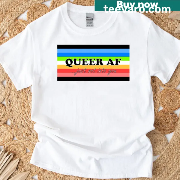 Pride flag illustration with text about being queer and picky