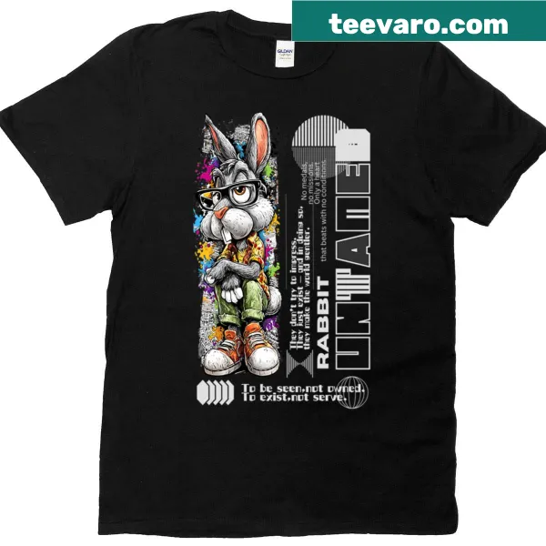 Cartoon graphic t-shirt featuring a rabbit design