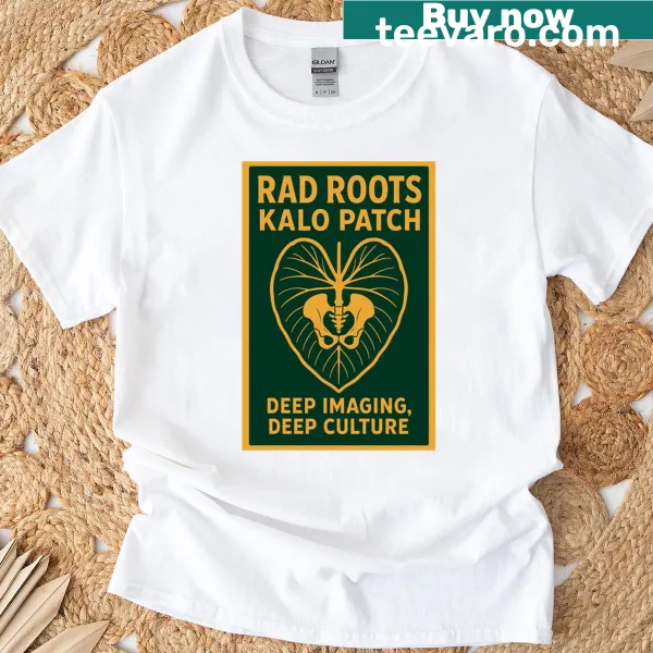 Badge T-shirt celebrating roots culture with Kalo Pelvis design