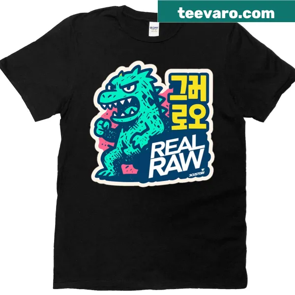 T-shirt with an urban monster graphic inspired by kaiju culture