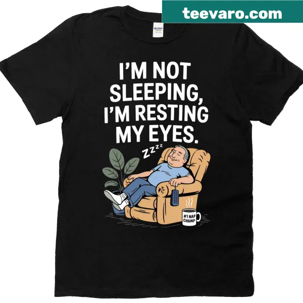 Cartoon-themed T-shirt with a funny dad humor graphic.