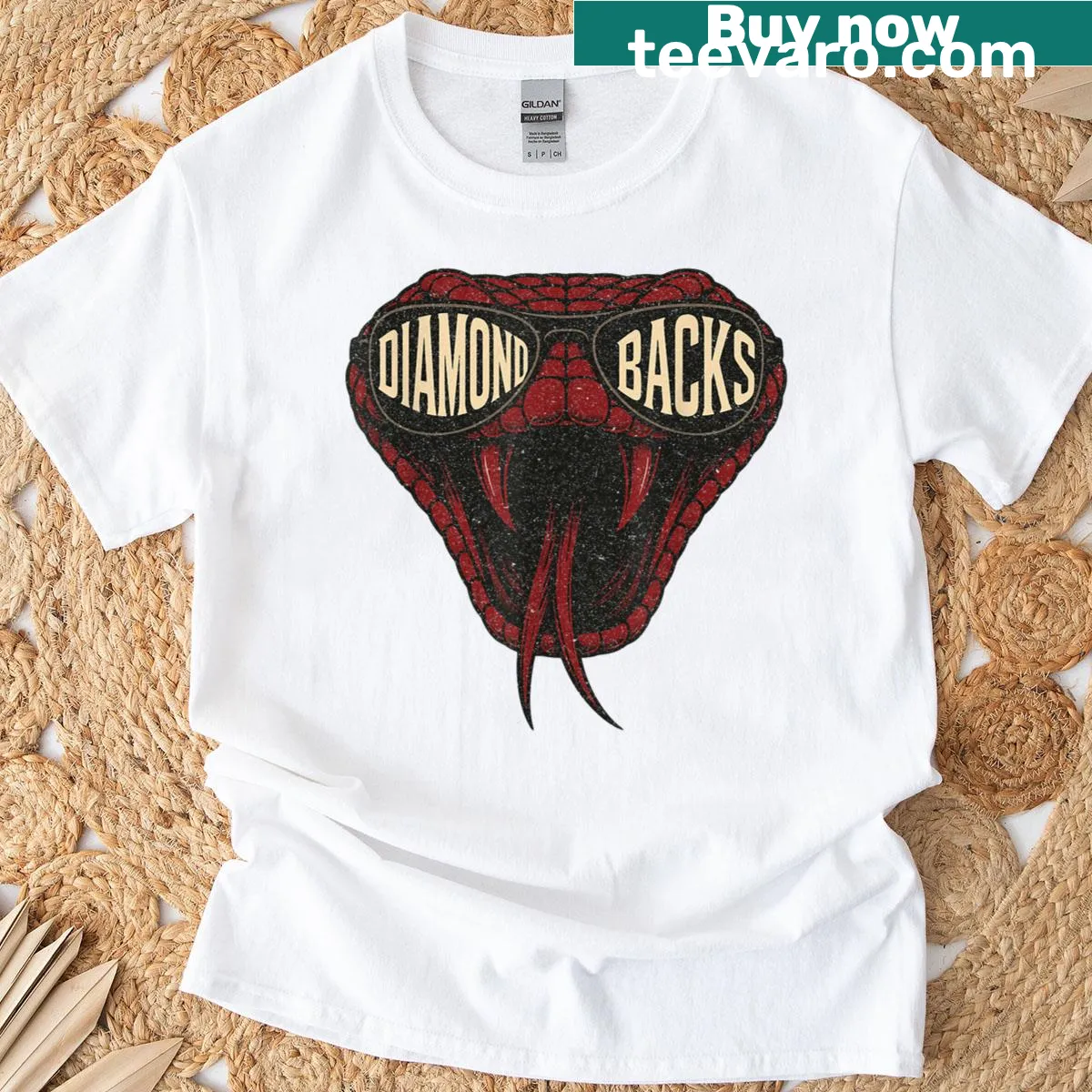 Personalized diamondback emblem t-shirt with last name design. — on a men's t-shirt