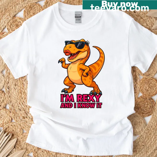 Oversized T-shirt featuring a playful dinosaur graphic with humorous text
