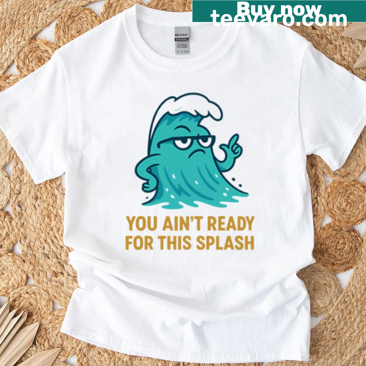 Playful Sassy Wave graphic on casual t-shirt — on a men's t-shirt
