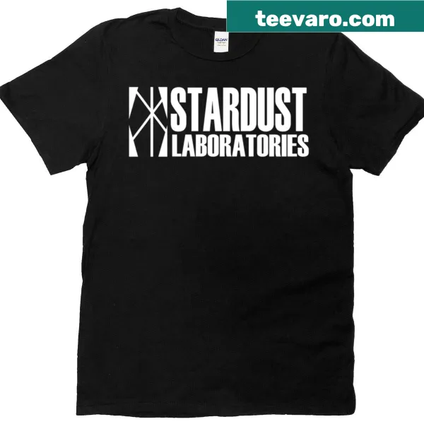 Graphic of Stardust Laboratories on a t-shirt
