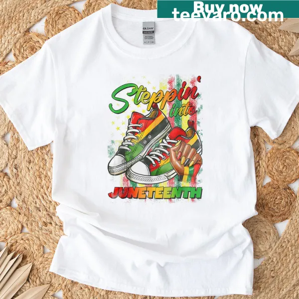 Illustration of Afrocentric girls in sneakers on a t-shirt