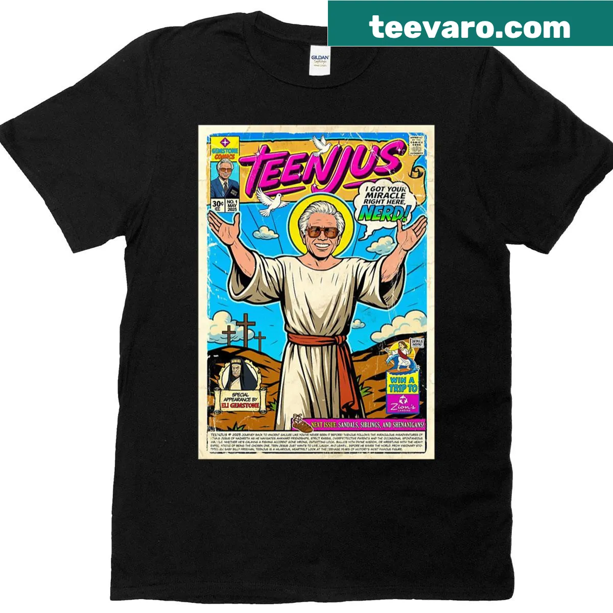 Retro poster art T-shirt featuring Uncle Baby Billy. — on a men's t-shirt