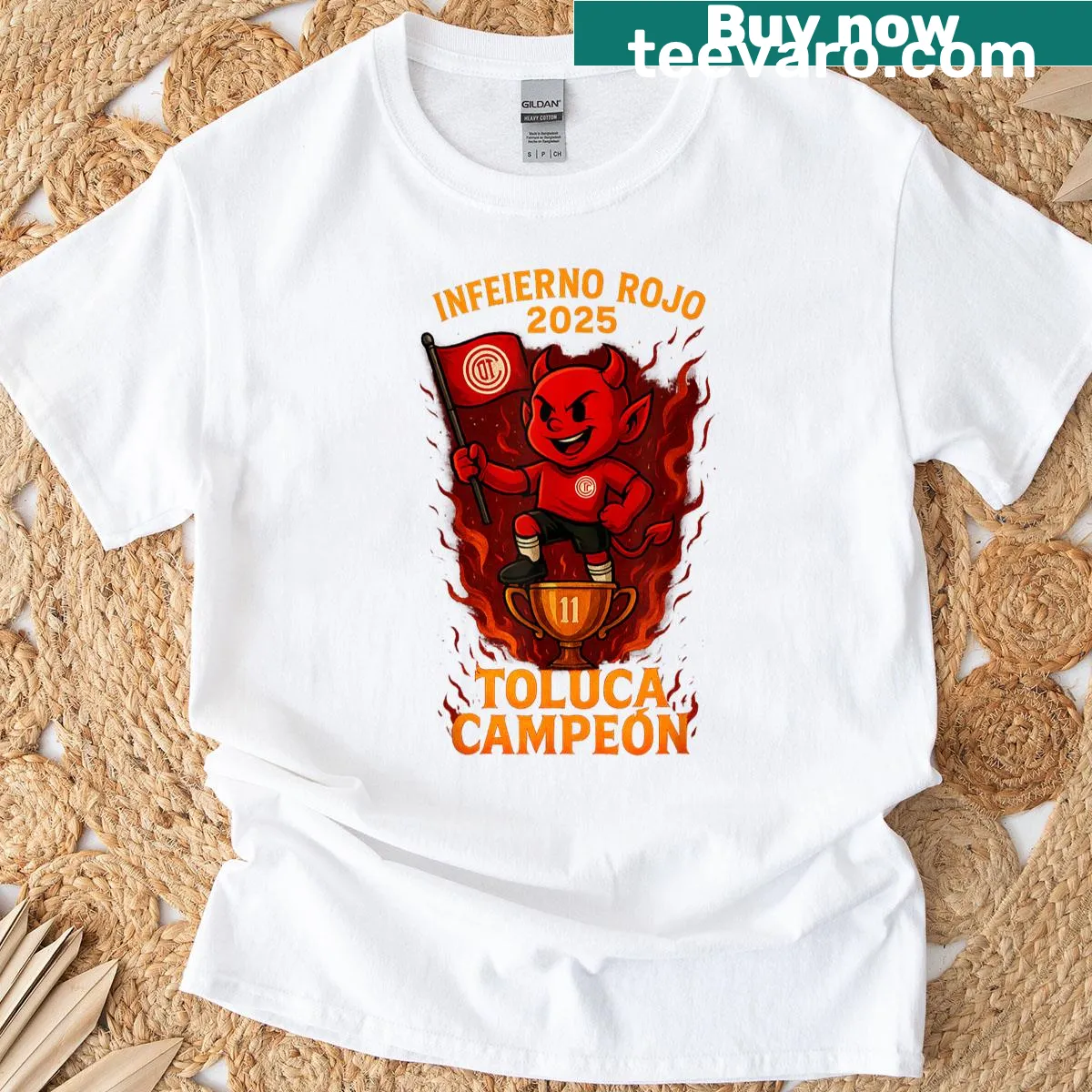 Toluca Campeon T-shirt for soccer fans — on a men's t-shirt