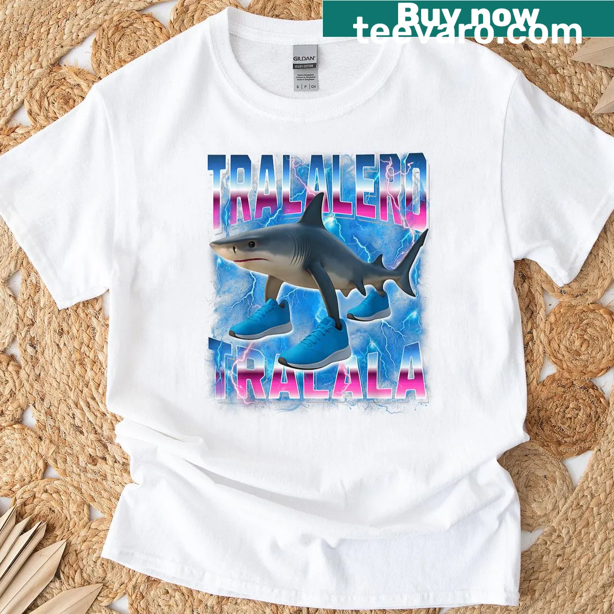 Funny t-shirt with the text 'Tralalero-tralala' in bold typography — on a men's t-shirt