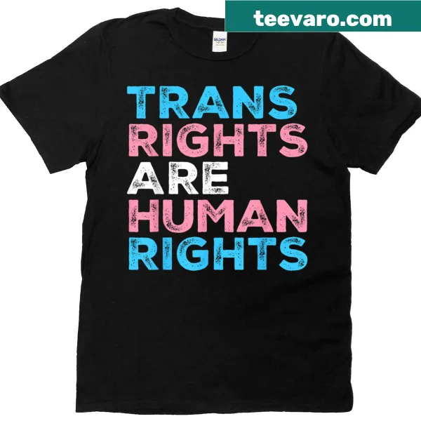 Trans rights graphic t-shirt with LGBTQ+ flag